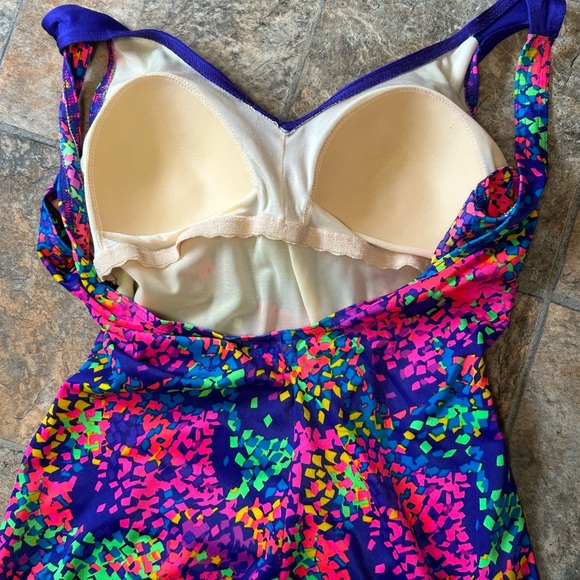 Vintage 80’s neon swimsuit ,one piece rushing on front - Picture 3 of 5